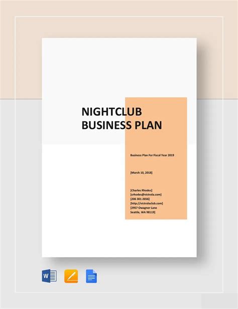 Nightclub Business Plan Template