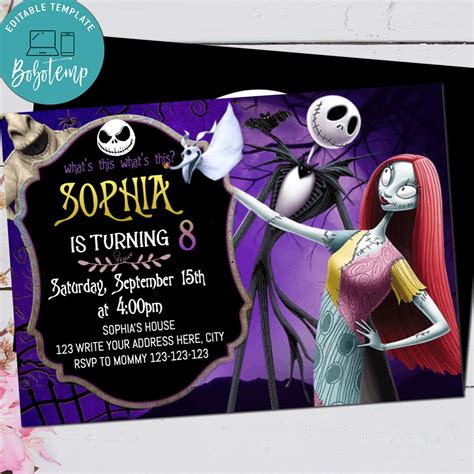 Nightmare Before Christmas Printable Party Invitations