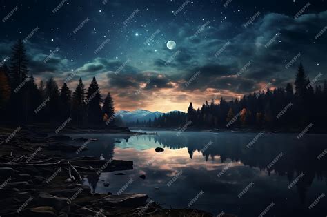 Nighttime landscape illustration