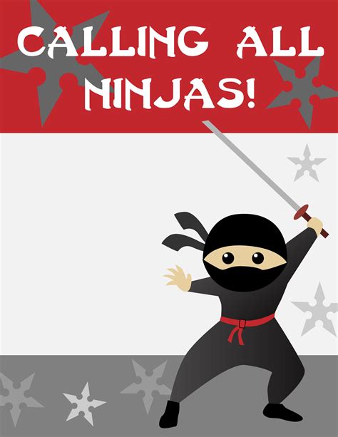 Ninja party invitations