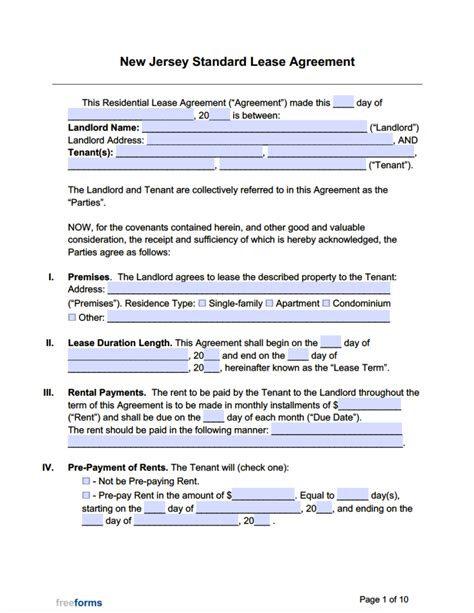 NJ Lease Agreement Template 3