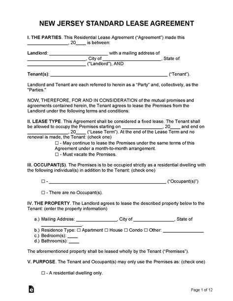 NJ Lease Agreement Template 6