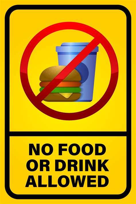 A no food or drink sign in a hospital