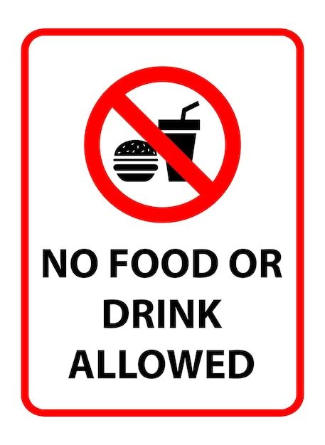 A no food or drink sign in a hospital