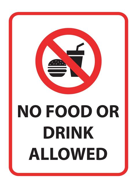 A no food or drink sign in a public area