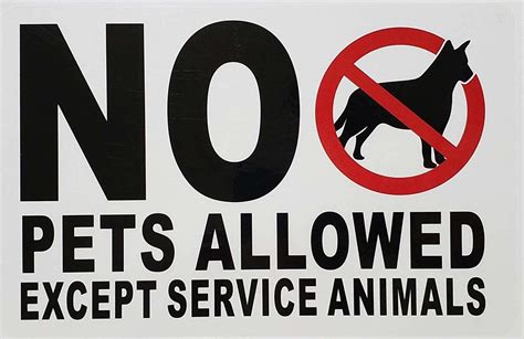 No Pets Allowed Except Service Animals Sign Gallery Image 2