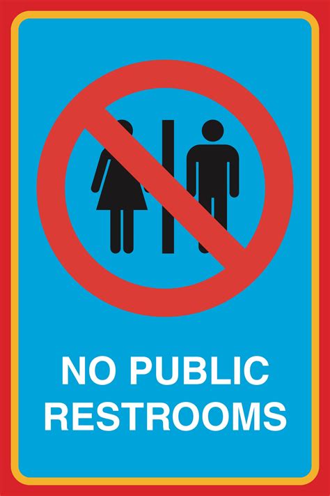 No Public Restroom Sign Template 1