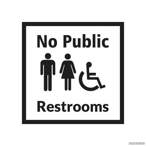 No Public Restroom Signs Printable