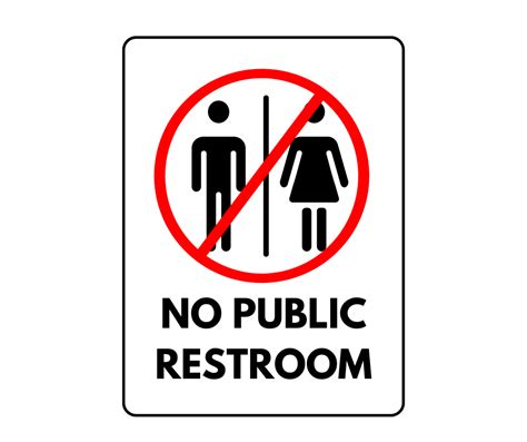 No Public Restroom Signs Template