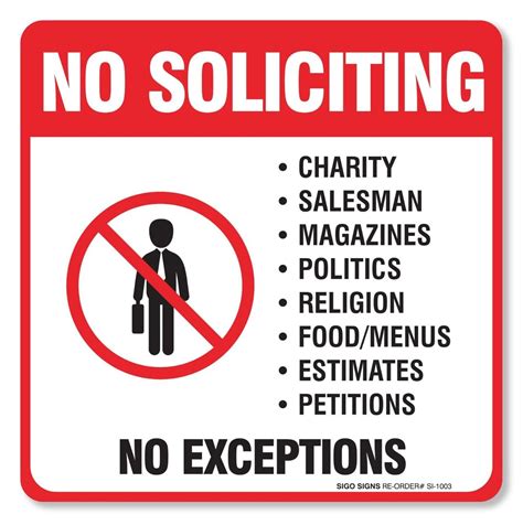 No Soliciting Sign Image 2