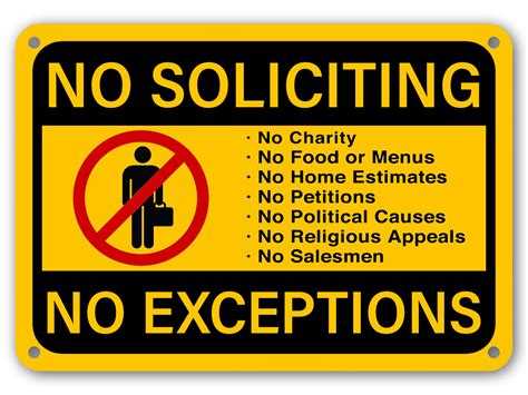 A funny no soliciting sign design template