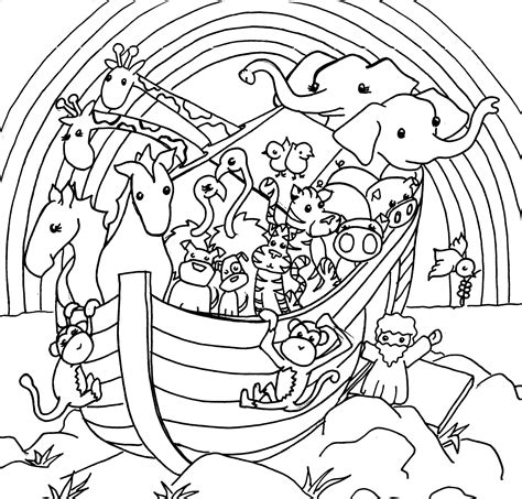 Noah's Ark Adult Coloring Page