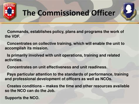 Responsibilities of non-commissioned officers in the military