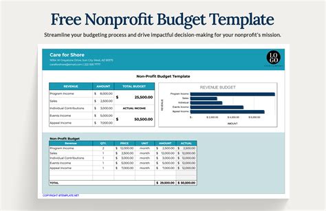 Non-Profit Budget Template Components