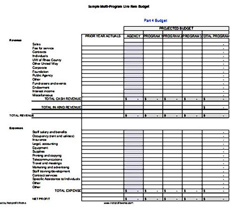 Non-Profit Budget Template Design