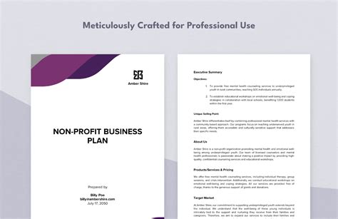 Non-Profit Business Plan Template