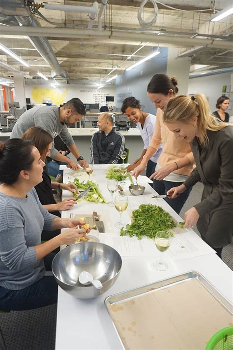 Non-profit cooking class with chef and volunteers