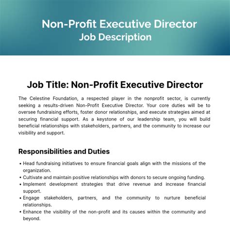 Non-Profit Executive Director