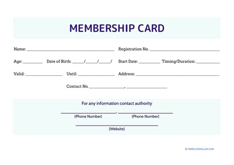 Non-Profit Membership Card Template