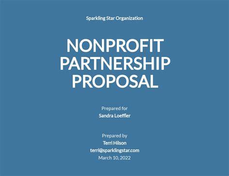 Non-Profit Project Proposal Template