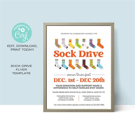 Non-Profit Sock Drive Flyer Template 4