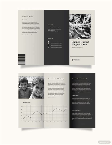 Non-Profit Square Trifold Brochure Template