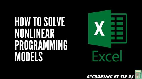 Nonlinear Programming in Mac Excel