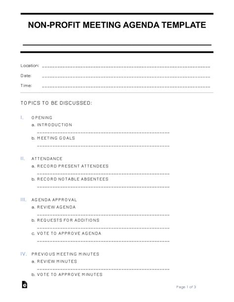 Nonprofit Meeting Template in Word