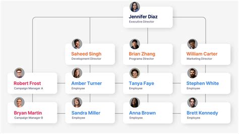 Nonprofit Org Chart with Matrix Structure Template