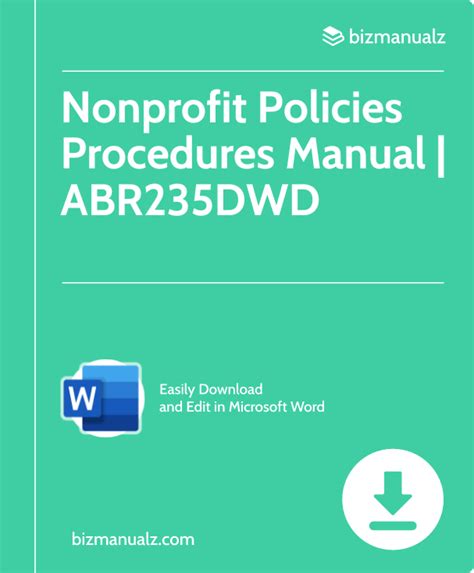 Nonprofit Policy and Procedure Manual Template Guide