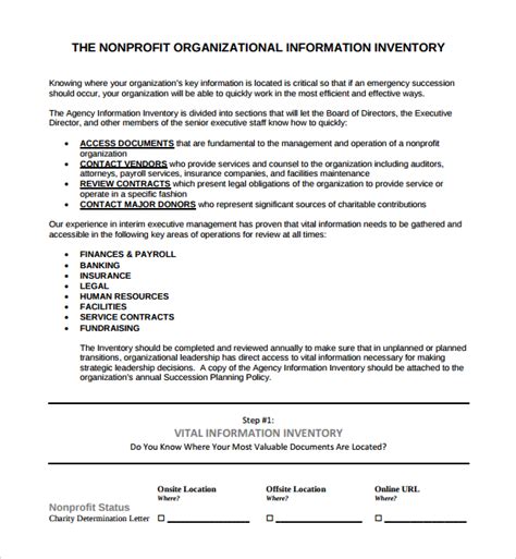 Nonprofit Succession Plan Template Doc