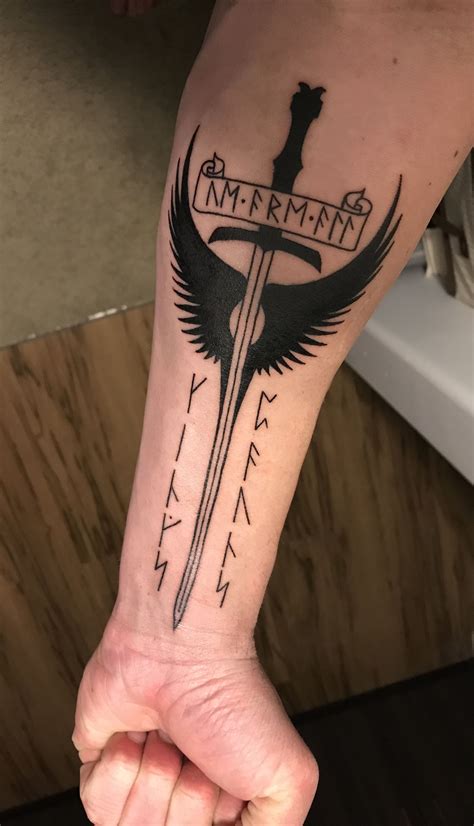 Nordic sword tattoo design