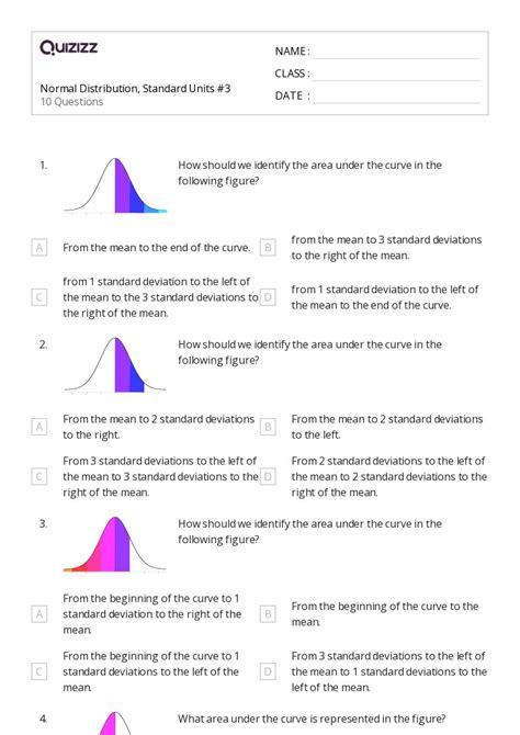 Normal distribution worksheet examples