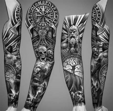 Norse Forearm Half Sleeve Tattoo Design 8