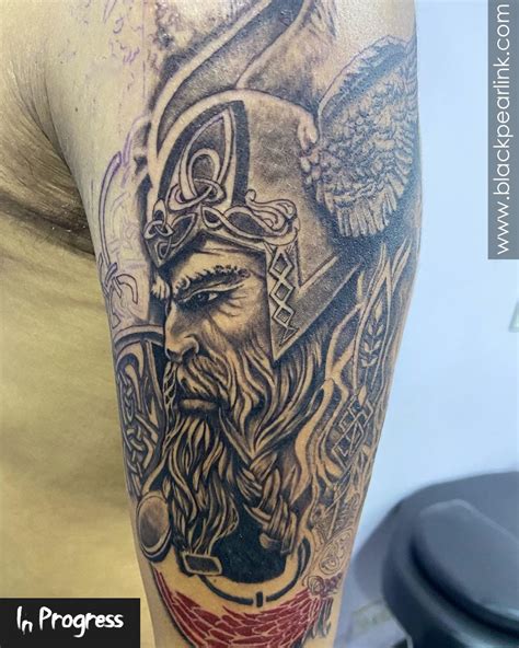 Norse Forearm Half Sleeve Tattoo Design 6