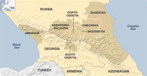 Map of Muslim-majority republics in North Caucasus