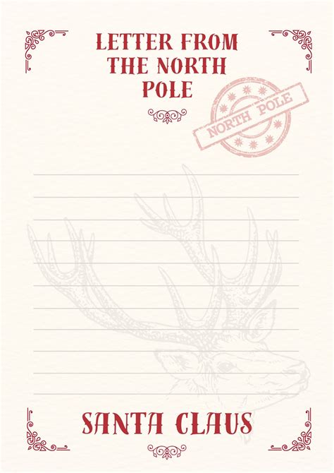 North Pole Letter Template