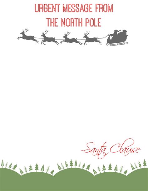 North Pole Santa Letter Template