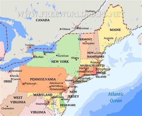 Northeast States Map