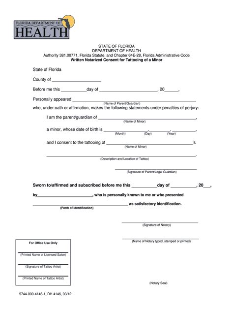 Notarized OCI Minor Consent Letter Template