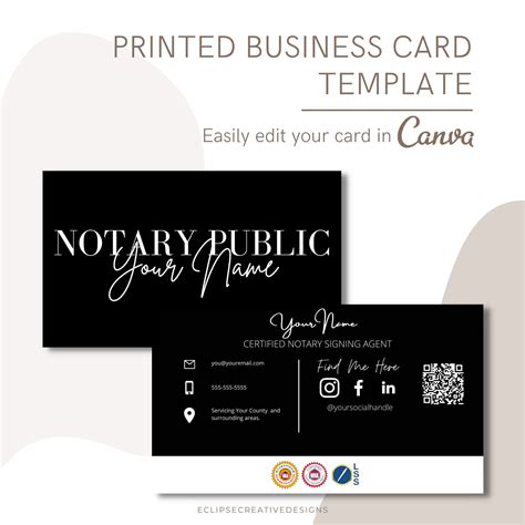 Notary Public Business Card Templates 2