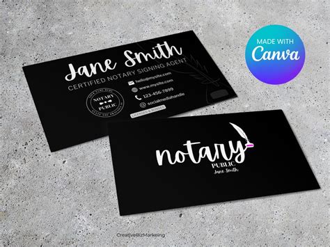 Notary Public Business Card Templates Canva