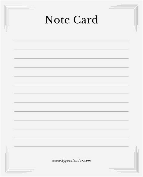 Note Card Template Gallery 1