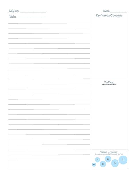 Charting note-taking template example