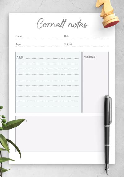 Watercolor note-taking template with a beautiful floral design