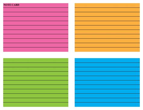 A 3x5 notecard template in Word