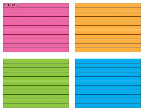 A 3x5 notecard template in Word