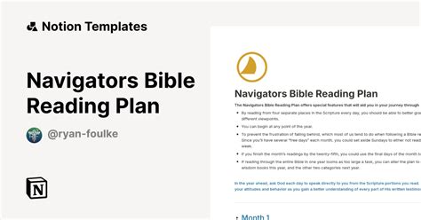 Notion Bible Reading Plan Template