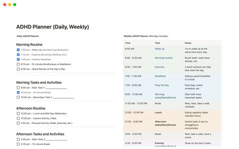 Notion Daily Planner Template for ADHD