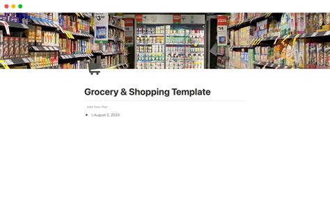 Grocery Shopping Template